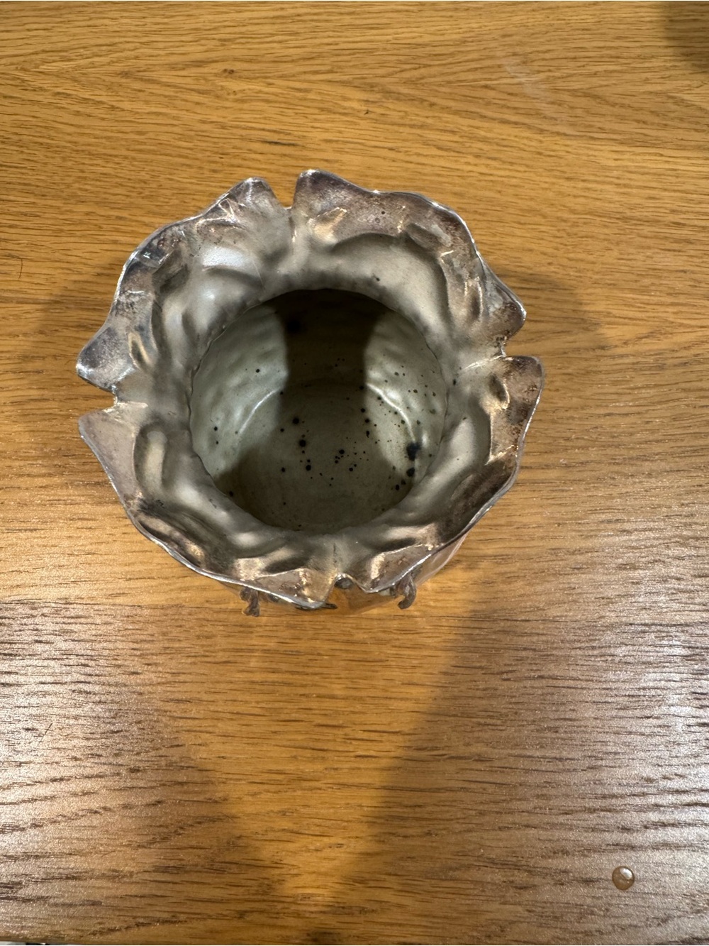 Decorative Vase Bowl - Ruffled Floral Rim - 4" - Picture 2 of 3